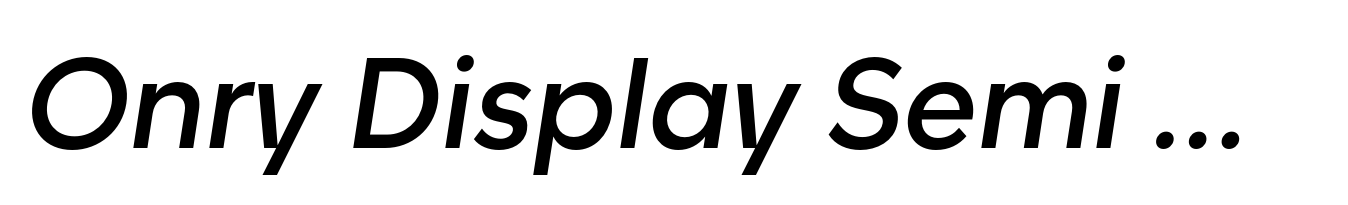 Onry Display Semi Bold Italic